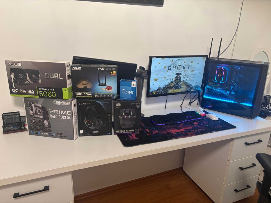 Sistem Gaming I5-13400  RTX 5060  Monitor 144Hz 1Ms Accesorii