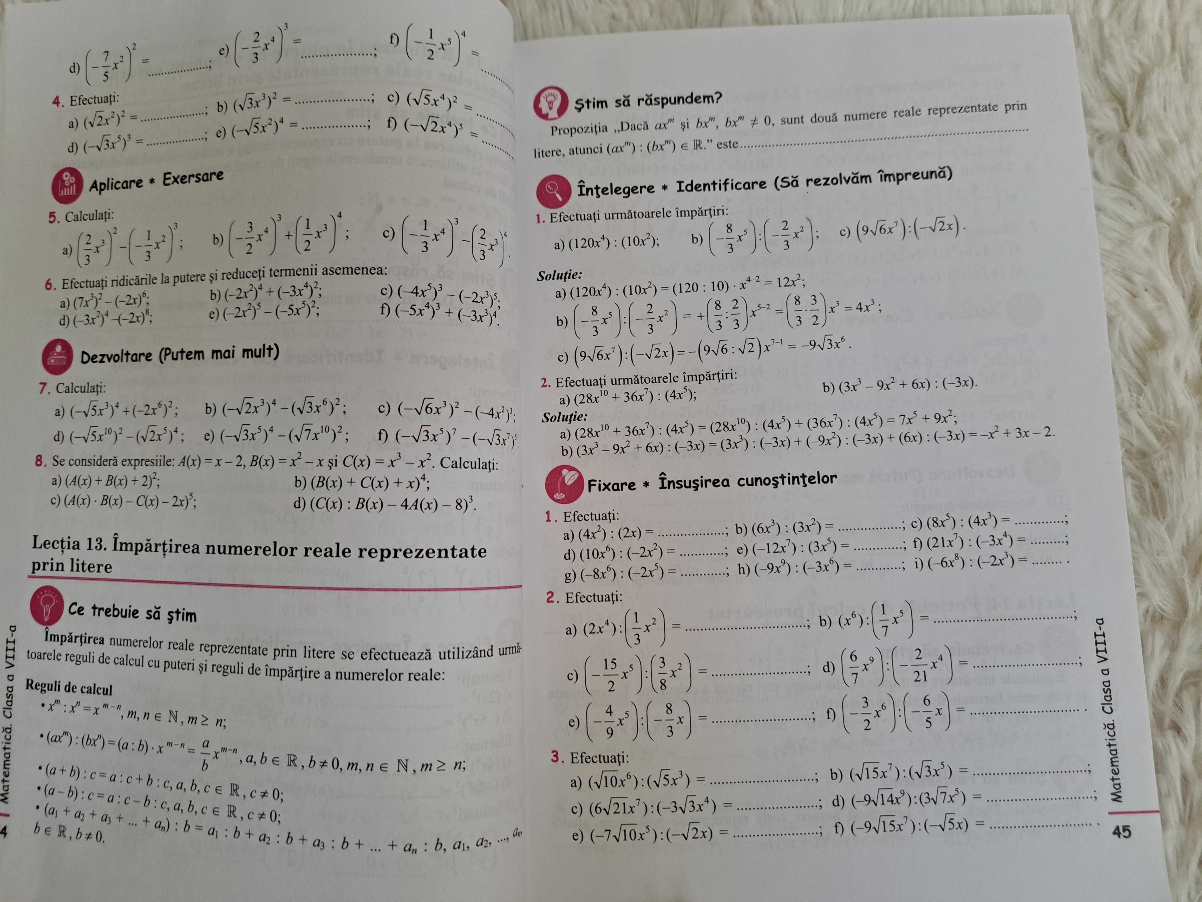 Caiet de lucru matematica clasa a 8 a