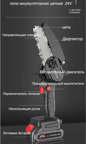 НОВАЯ Цепная Мини - Пила, Аккумуляторная, резьба, дерево