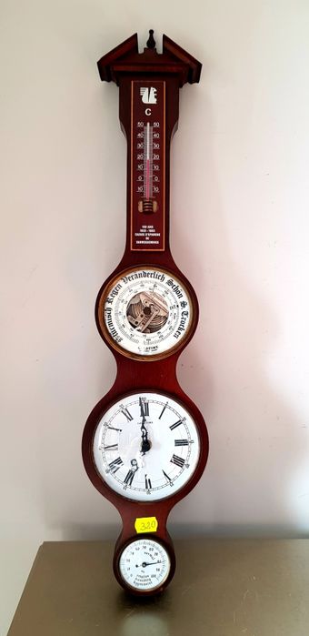 Barometru/termometru/higrometru vechi din lemn masiv