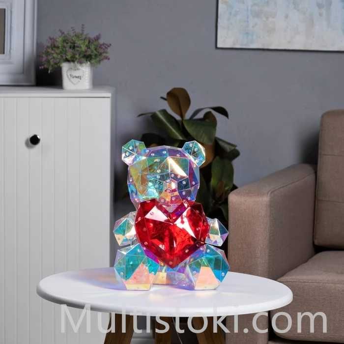 Светещо кристално мече в луксозна кутия подарък за свети валентин