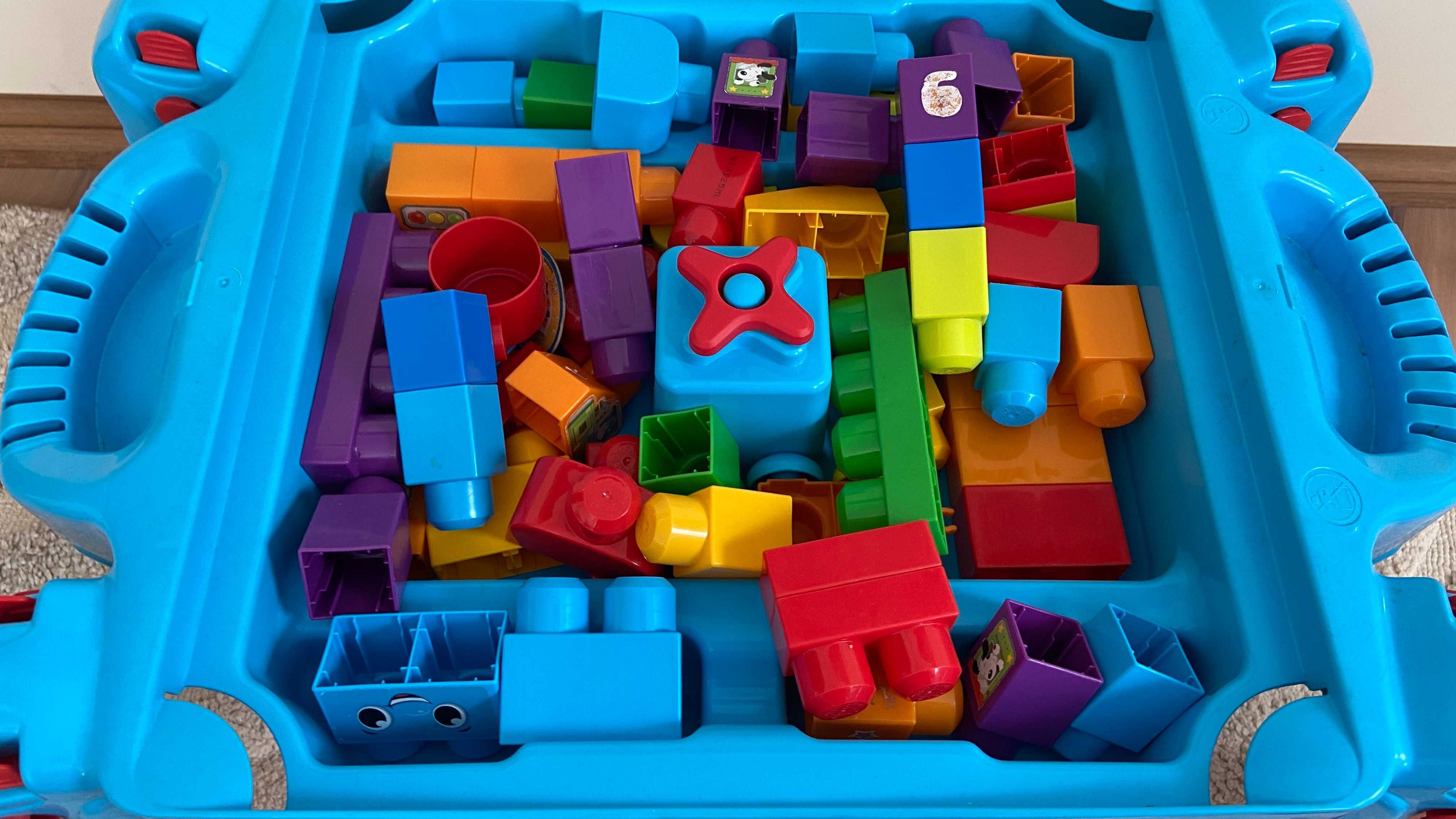 СЕТ Mega Bloks 2 вида - Детска маса + Влак с цифро (50+ части)