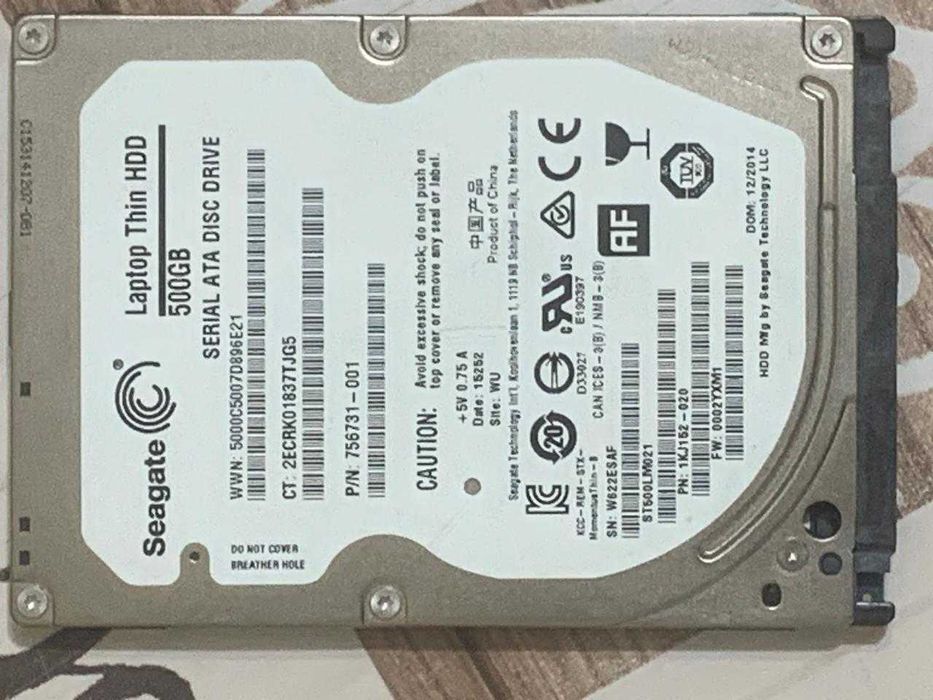 HDD Thin 500Gb Seaget Sata 3. Здоровья 100%