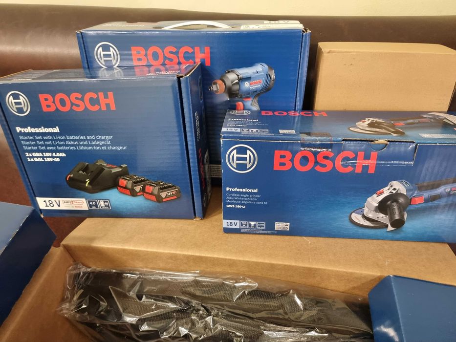 Bosch Professional комплект НОВ! Винтоверт + Гайковерт + Ъглошлайф