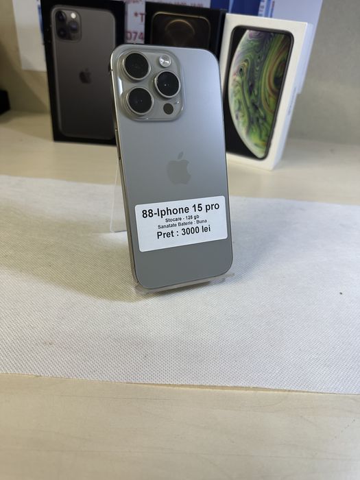 Iphone 15 pro / 128 gb / garantie / LA REDUCERE