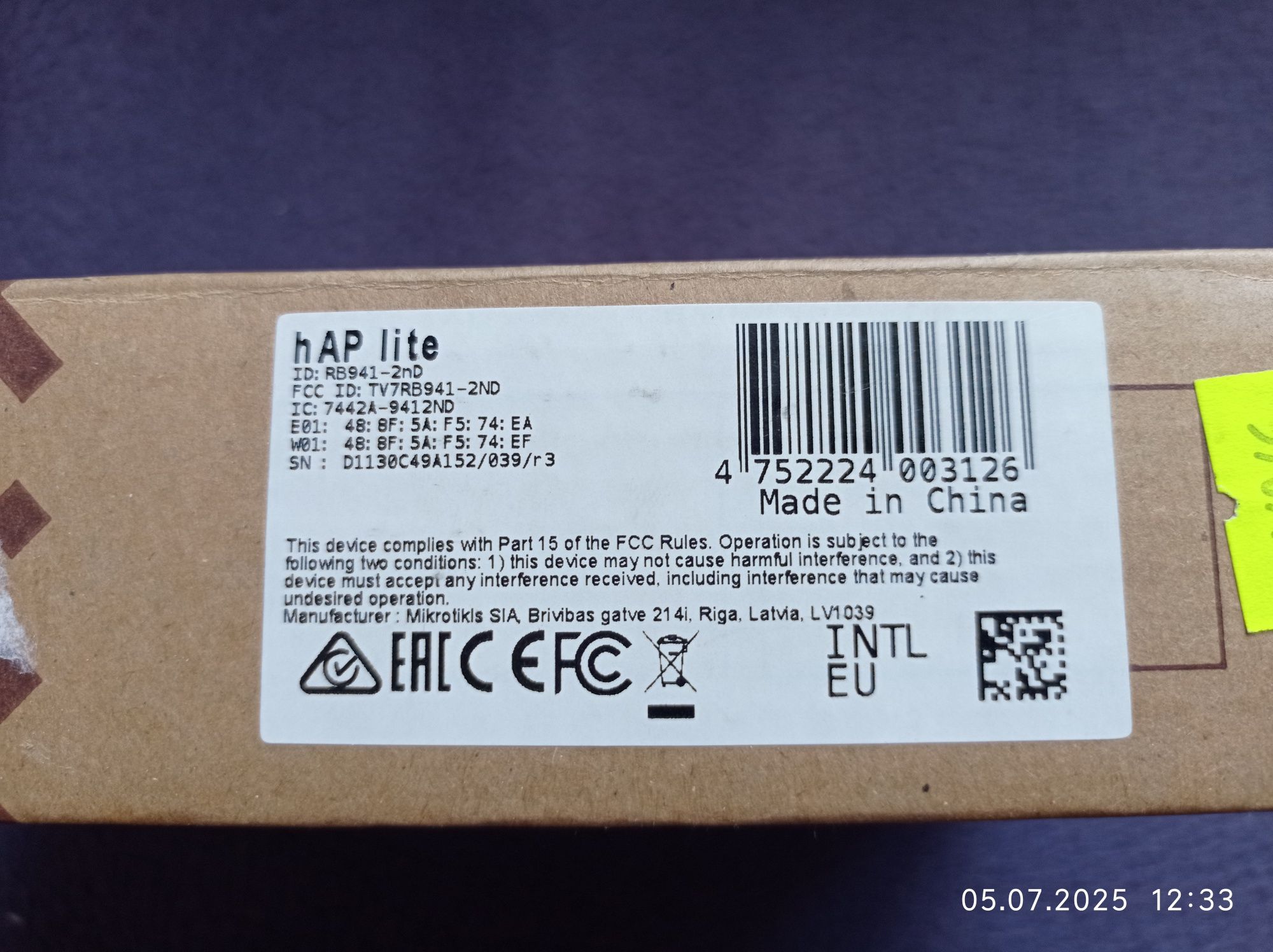 Маршрутизатор (роутер) MikroTik hAP lite и hAP AC lite TC