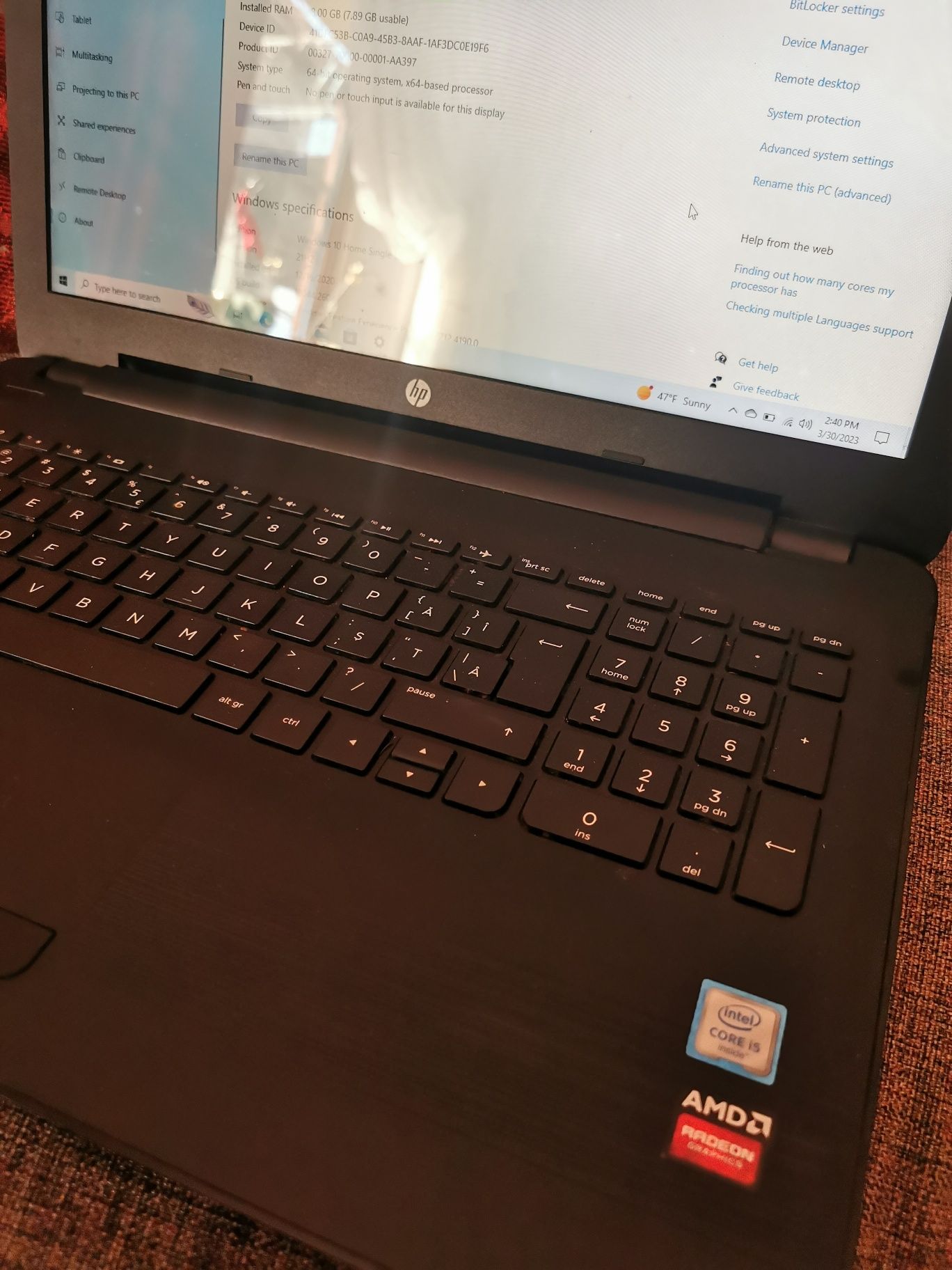 Laptop HP i5 8gb