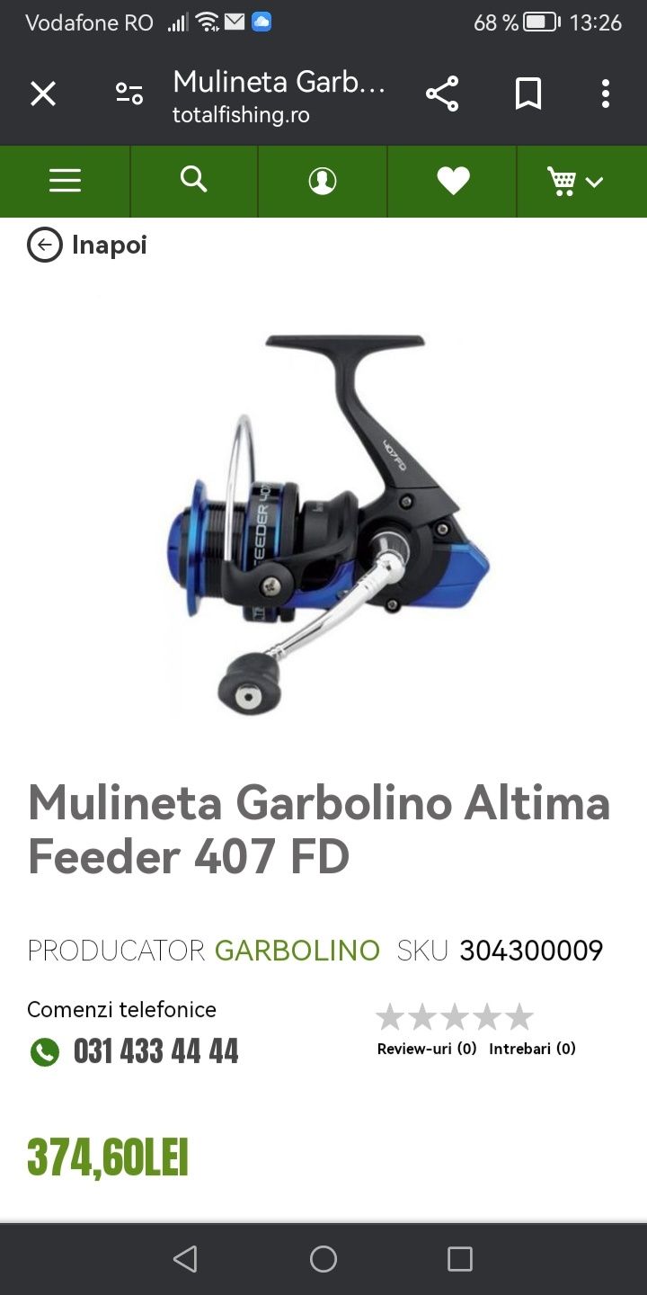 Mulineta Garbolino altima feeder 407fd