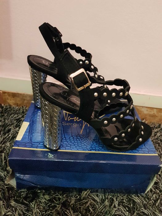 sandale toc metalic, mărimea 39