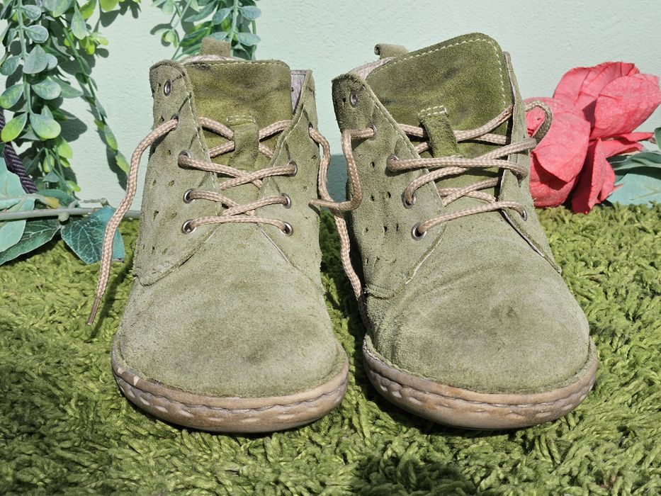 Обувки естествен велур в зелено N38