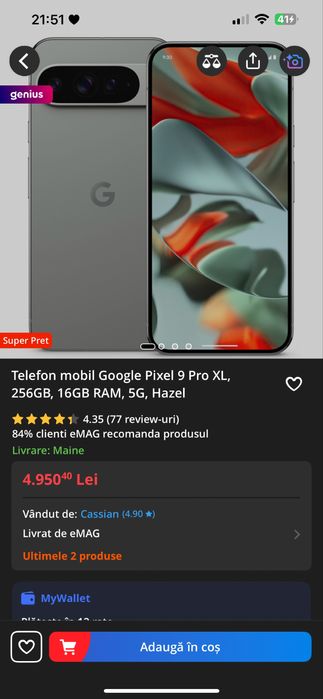 Google Pixel 9 Pro XL Hazel 256GB