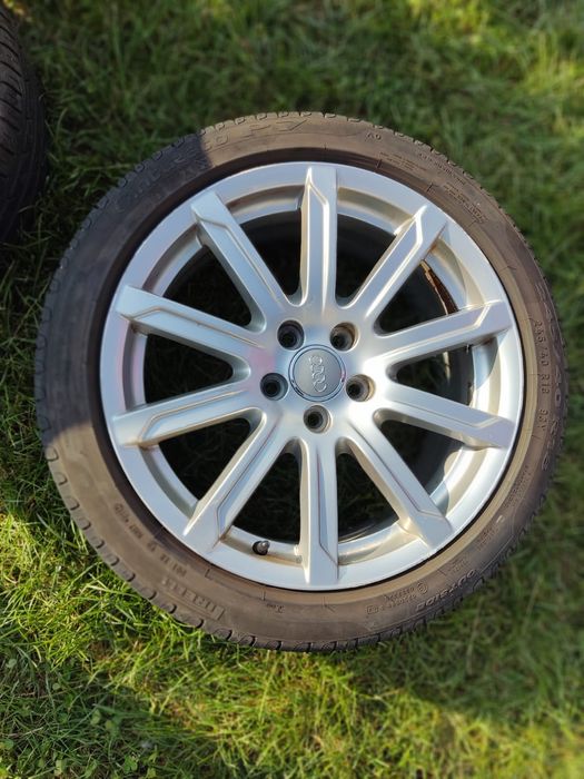 Vând jante originale Audi  second hand 5x112 J8 ET47 + cauciucuri