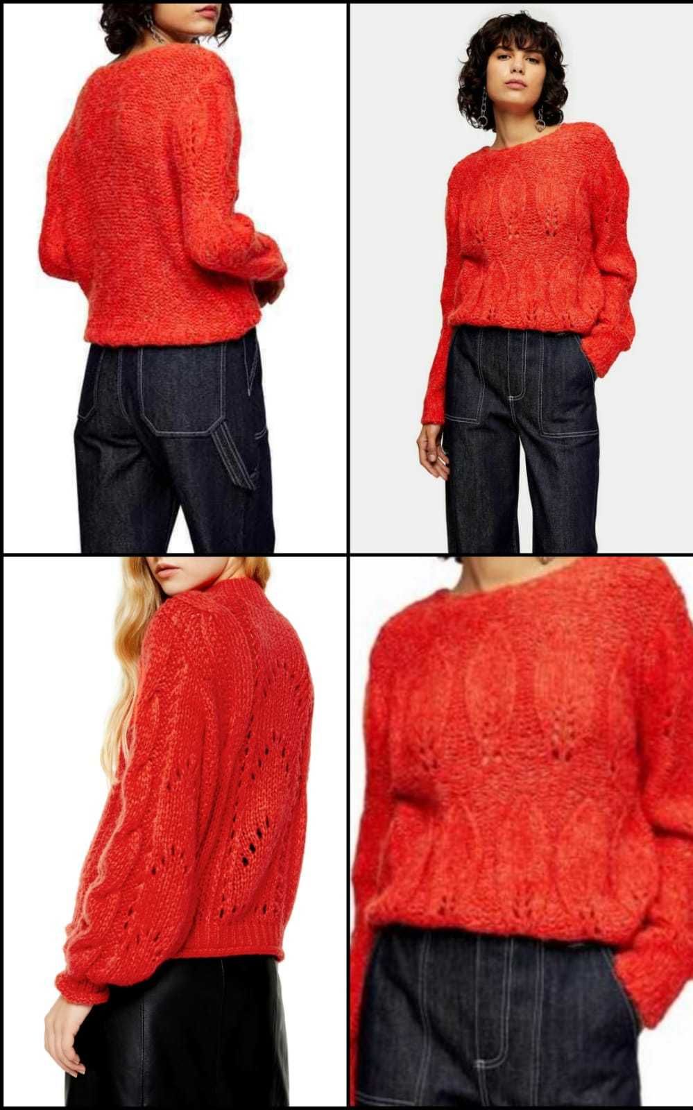 TopShop Bluza model tricotat,marimea M,rosie