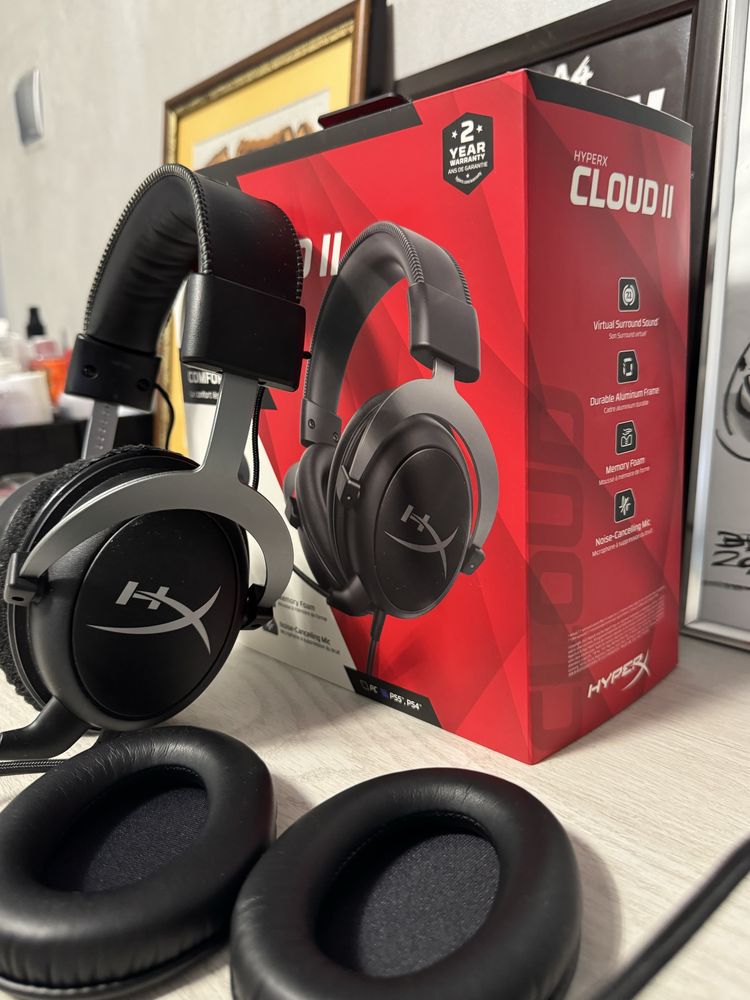 Слушалки HyperX Cloud II – като нови, в гаранция, с кутия – 80 лв