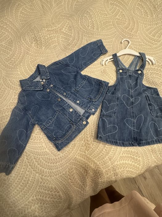 Детски комплект от сукман и деним яке