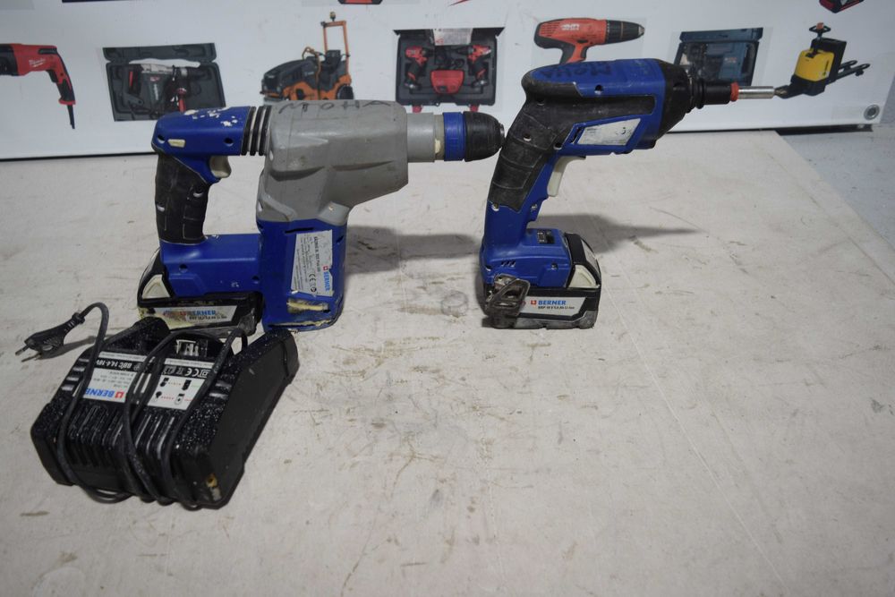Set autofiletantă + rotopercutor Berner 18V cu încărcător