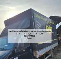 Bena iveco 5 /2,3 cu prelata pe role.