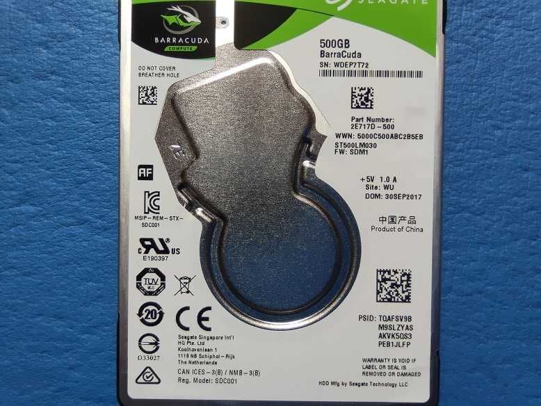 Seagate ST500LM030 500GB SATA 6Gb/s 2.5", 7mm, 100% Здраве