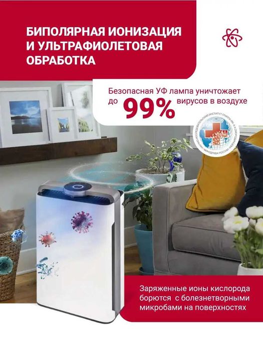 Очиститель воздуха + Увлажнитель Welkin K08а  2в1. Бесплатная Доставка