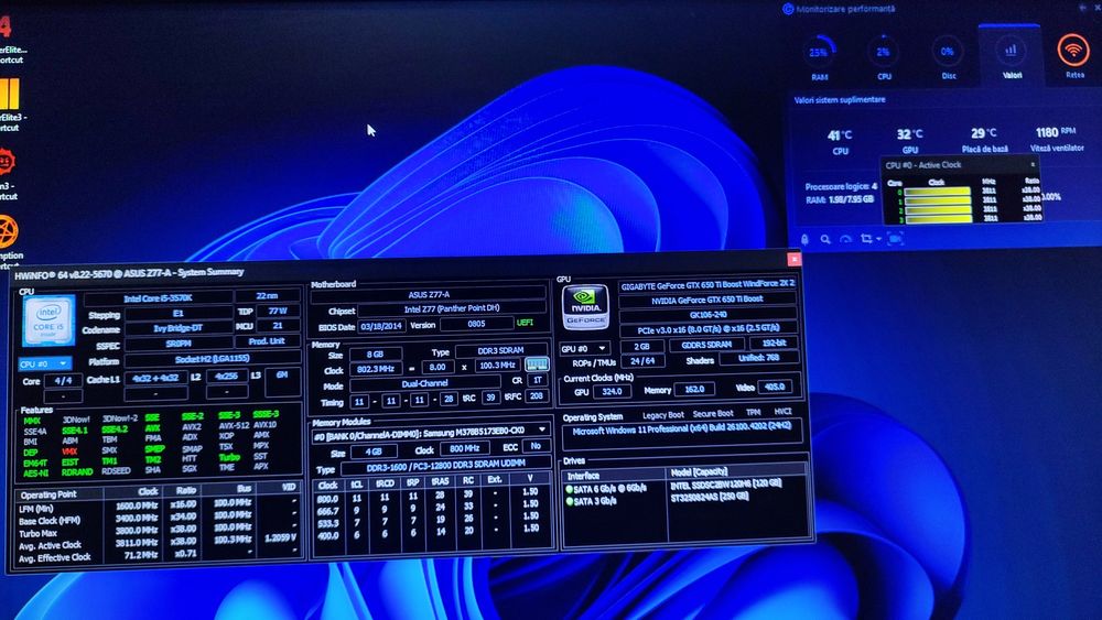 Kit Intel I5 3570k+placă de bază+Rami