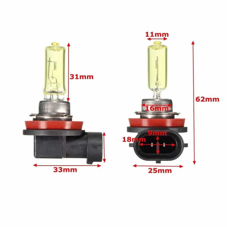 Kit Becuri H3,H8,H9,H11,H16(lumină galbenă ceață proectoare 3000K)