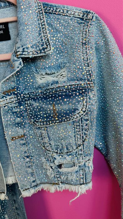 Compleu jeans/blug damă (geacă + pantalon) S L