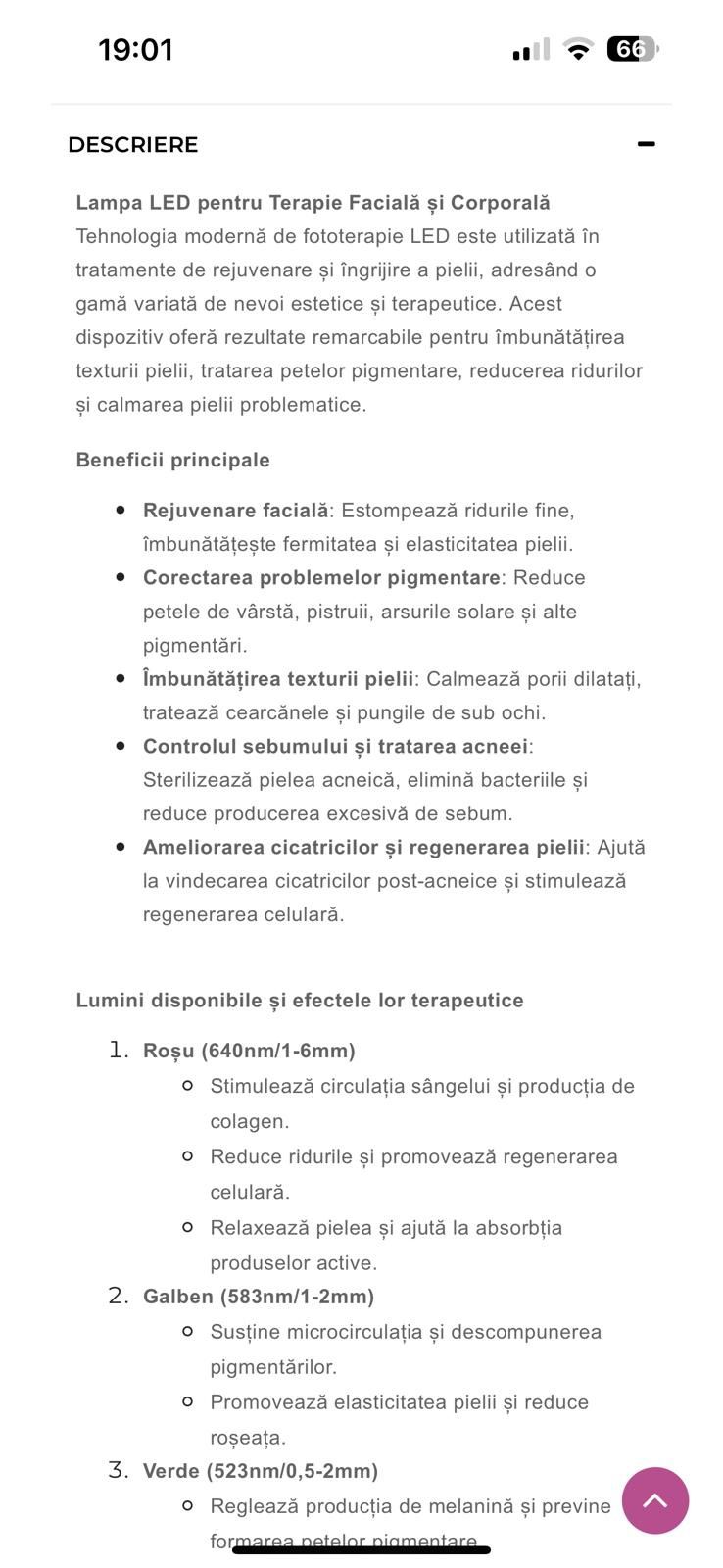 Aparat terapie cu laser/înfrumusețare