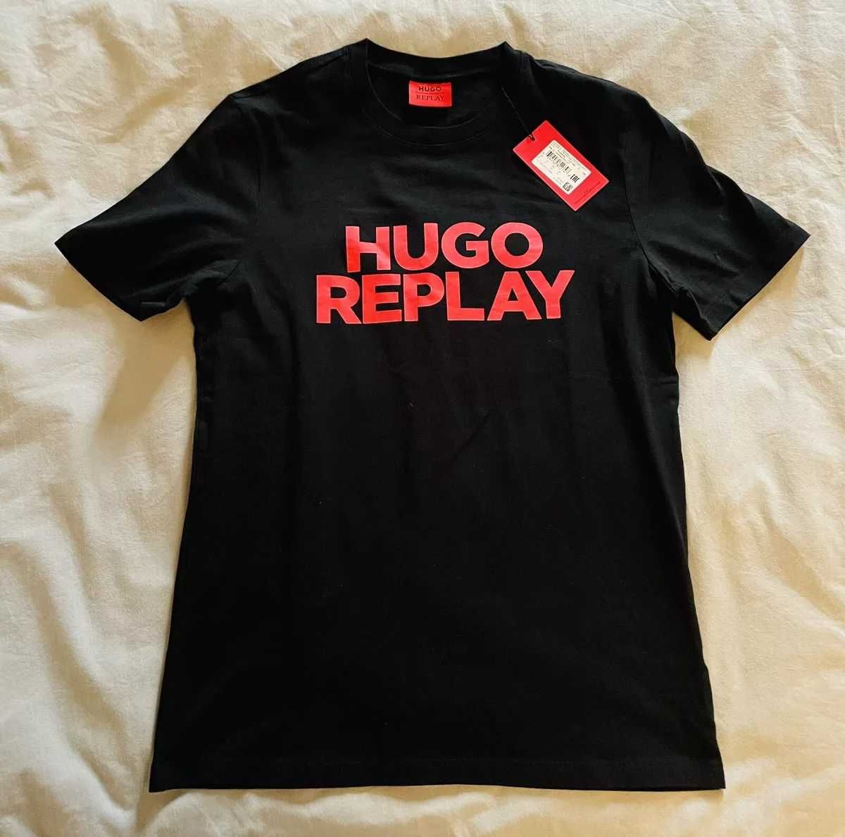 HUGO Replay мъжка черна тениска