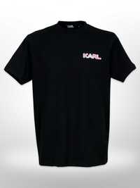 Оригинална Karl Lagerfeld Черна Тениска ХОЛОГРАМЕН Надпис S M L XL