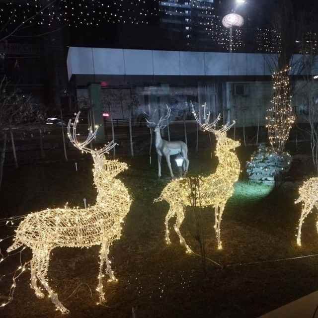 Новогодние Олени Каркас из Герлянды