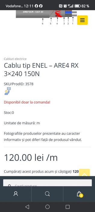 Cablu enel  ARE4 RX 3*240  150N