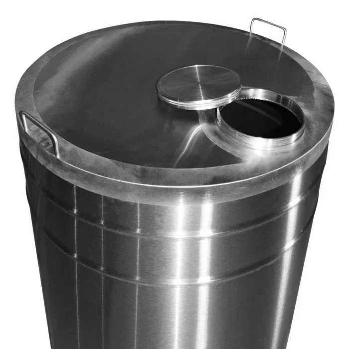 Butoi INOX 105 L cu capac cu filet si garnitura cadou robinet din INOX