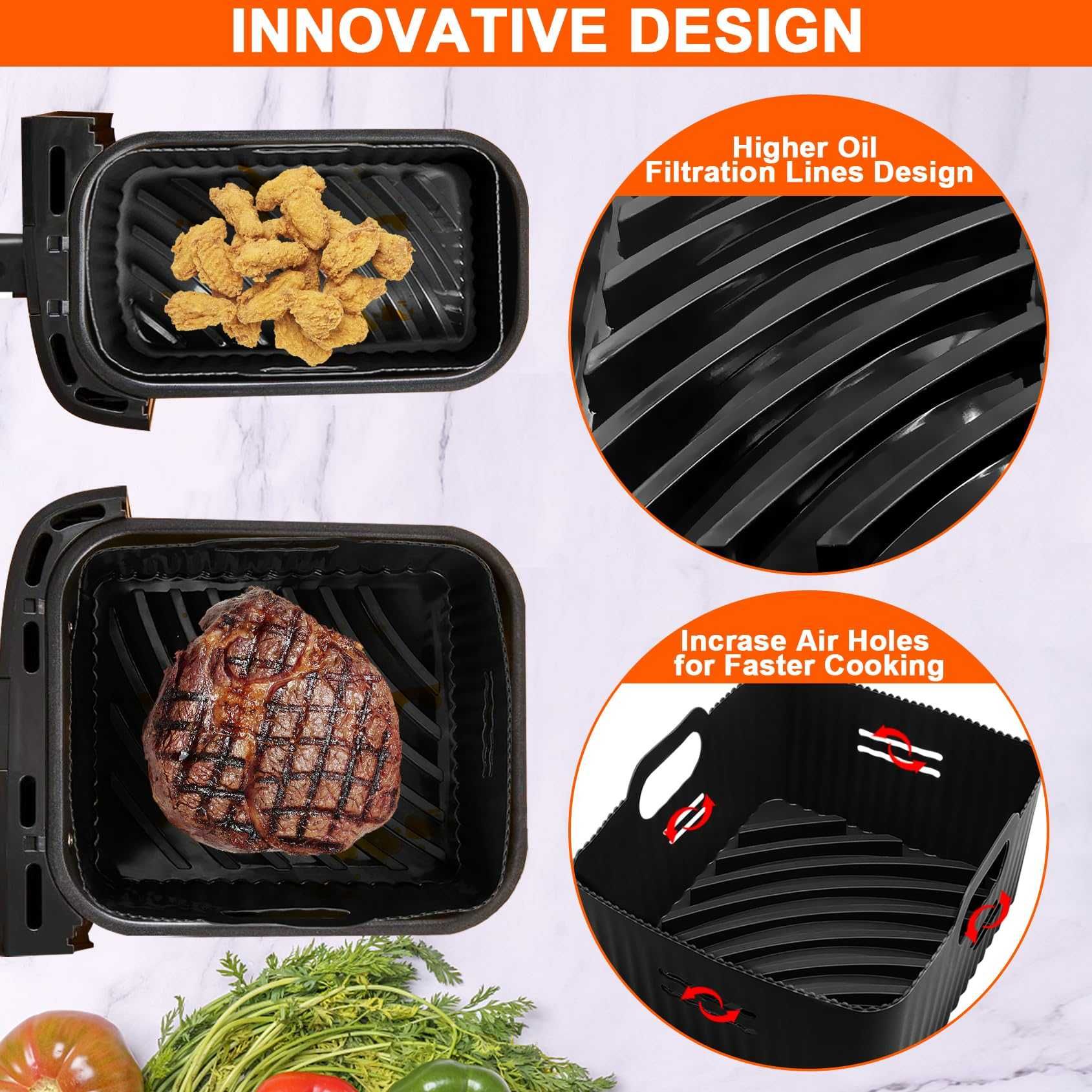 Комплект аксесоари за еър фрайър Airfryer тава мъфини шишчета 3 вида