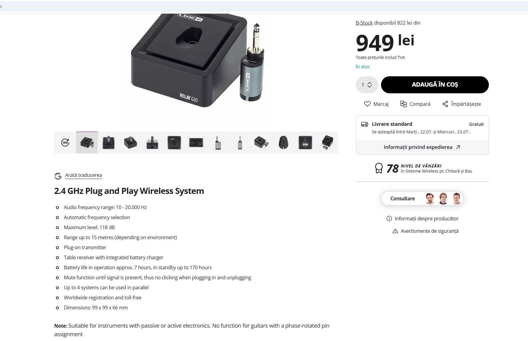Line6 Relay G10II 2.4 GHz Plug and Play Wireless System SIGILAT!