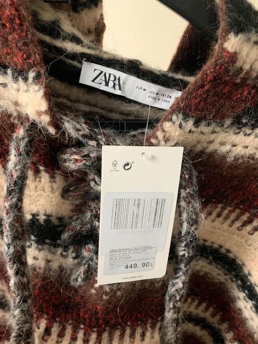 Pulover cu glugă deosebit lana Zara Women original nou