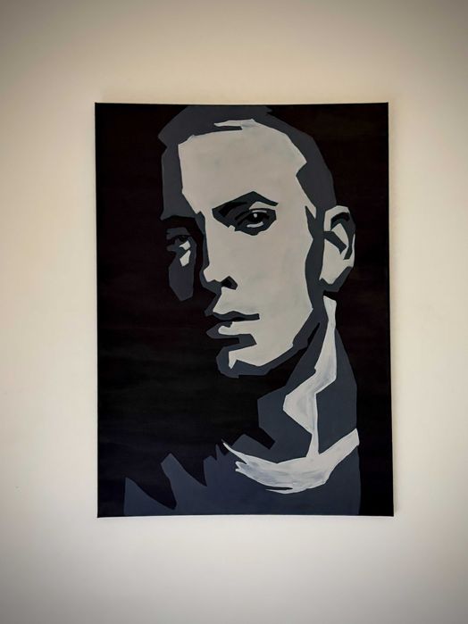 Tablou unic Eminem, acrilice pe panza 50x70