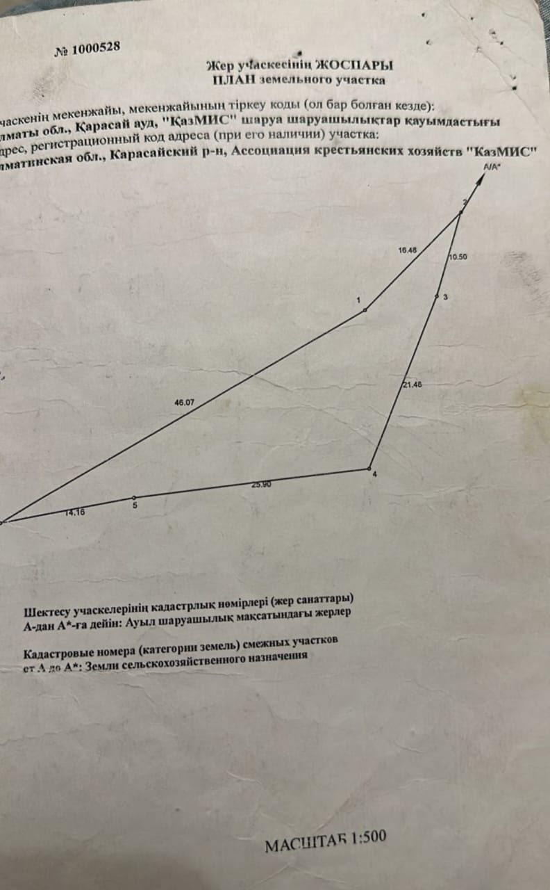 Продам участок в 19км/озера олимпийскийдын жанында орналаскан.