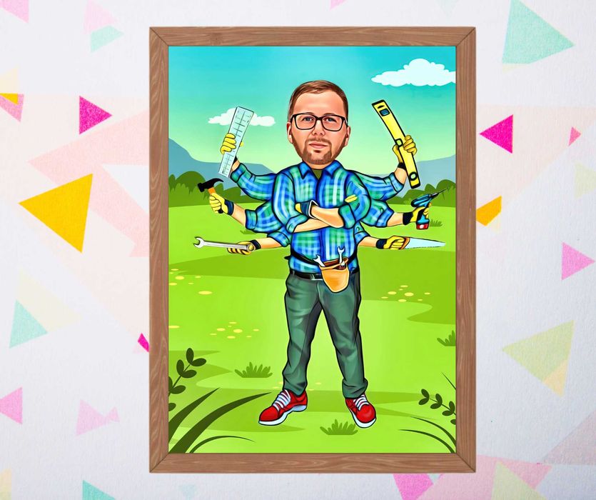 Tablou Portrete Caricaturi Cadouri Personalizate / Cadou Barbati