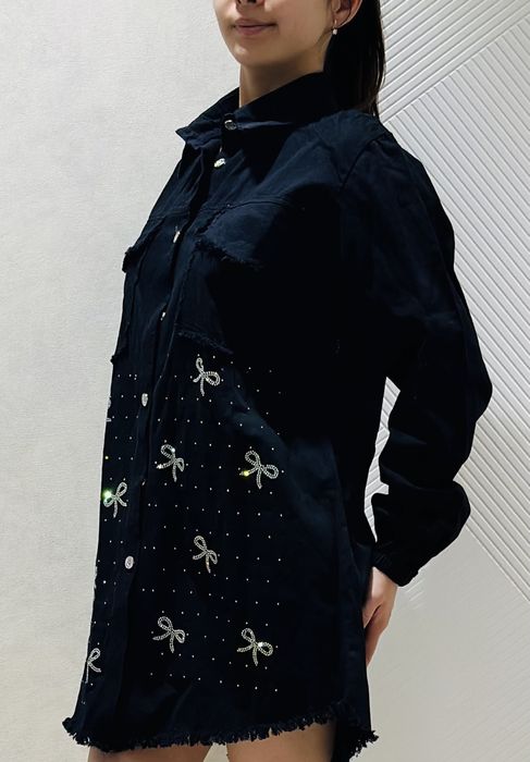 Джинсовая рубашка Китай оверсайз