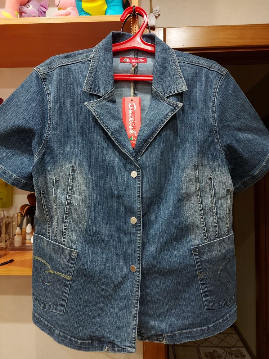 Новая. Джинсовая рубашка,  пиджак.  XXL, 48-52 размер.