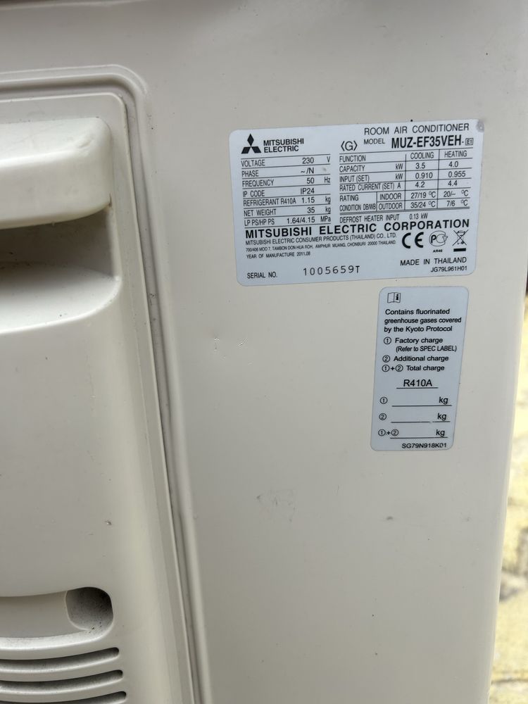 Хиперинверторен климатик Mitsubishi Electric EF35-3бр и EF25 черен 1бр