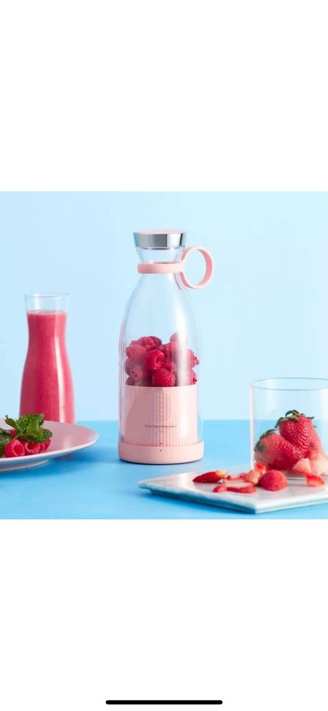 Mini blender portabil cu acumulator 50W, 1400 mAh, incarcare wireless,