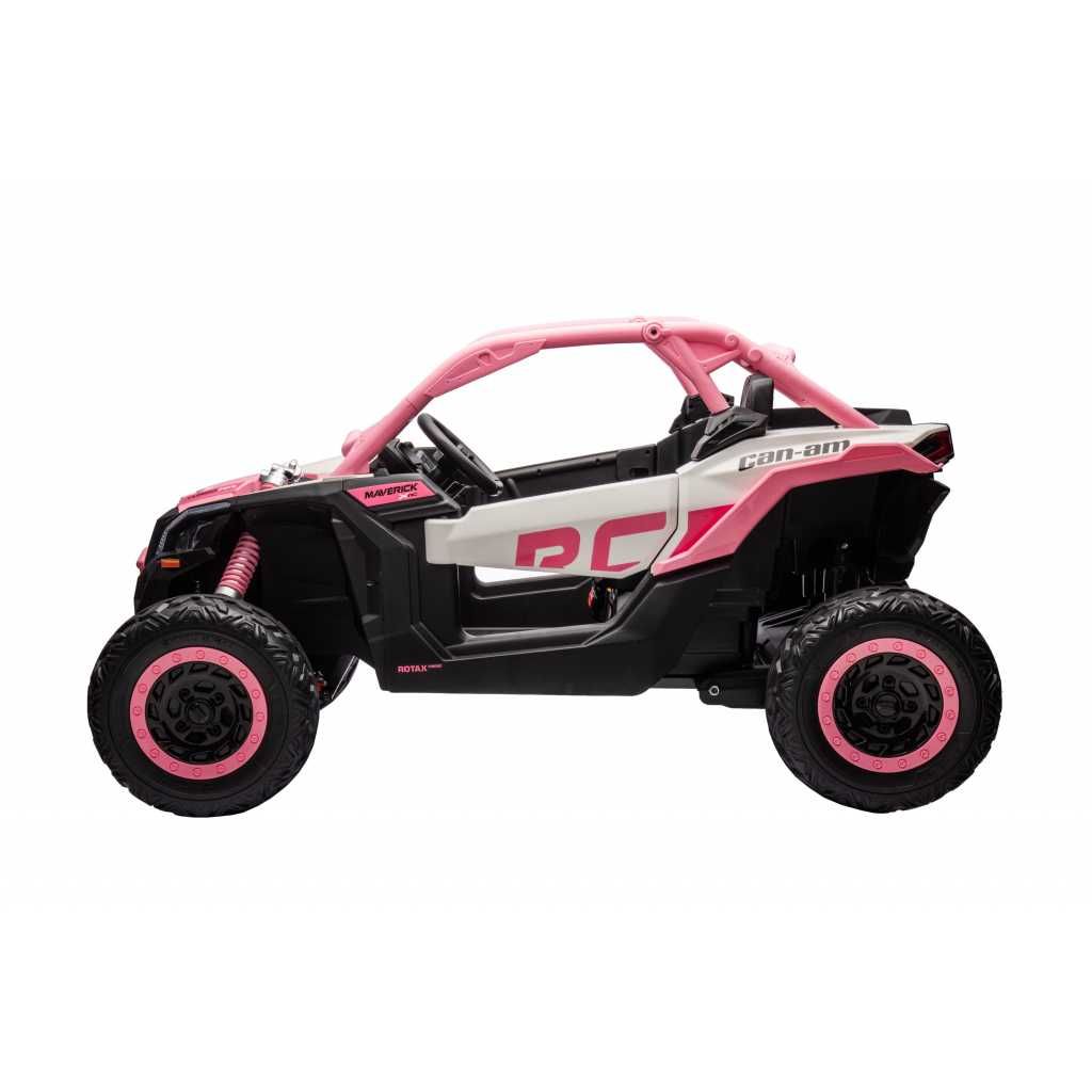 UTV electric copii 2-8 ani Can Am Power 800W 24V 2 locuri 4x4 Roz