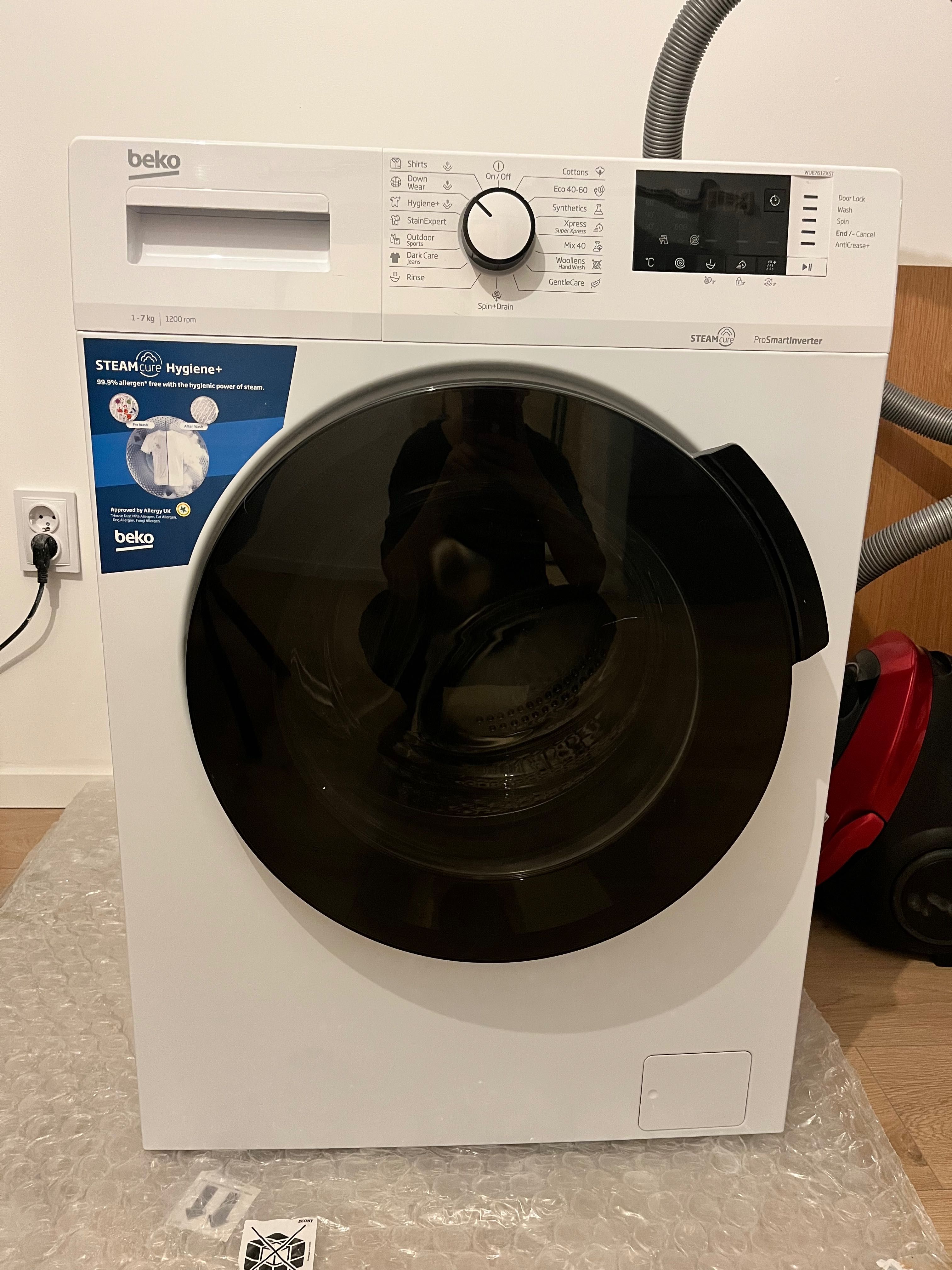 Пералня Slim Beko WUE7612XST, 7 кг, 1200 об/мин, Инверторен мотор, Бял
