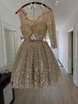 Rochie aurie facuta pe comanda, marime XS, purtata o singura data