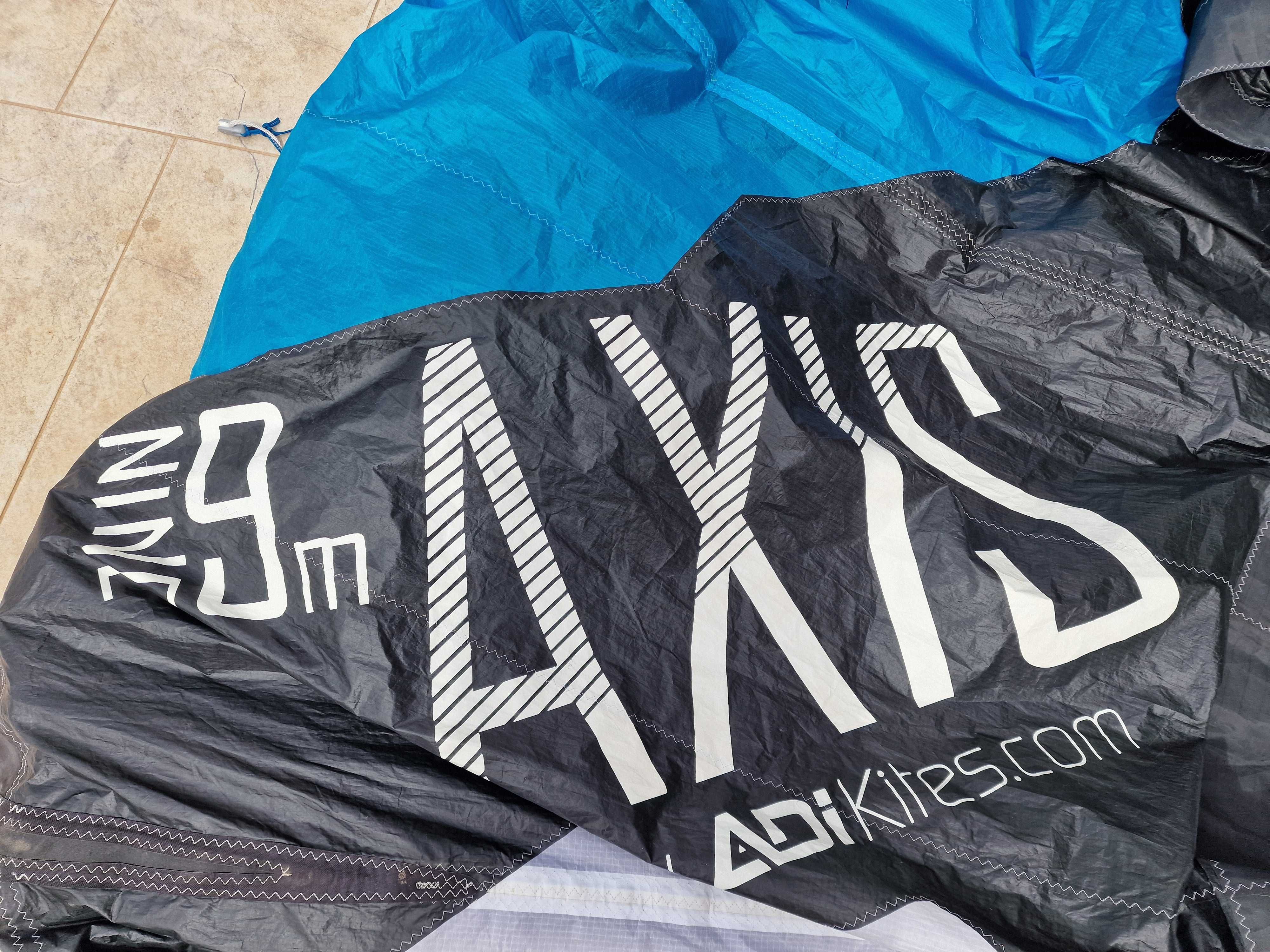 kite zmeu kitesurfing 9m adikites cu bara complet