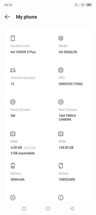 Itel vision 5 plus