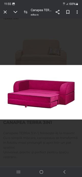 Vând canapea TERRA 3in1