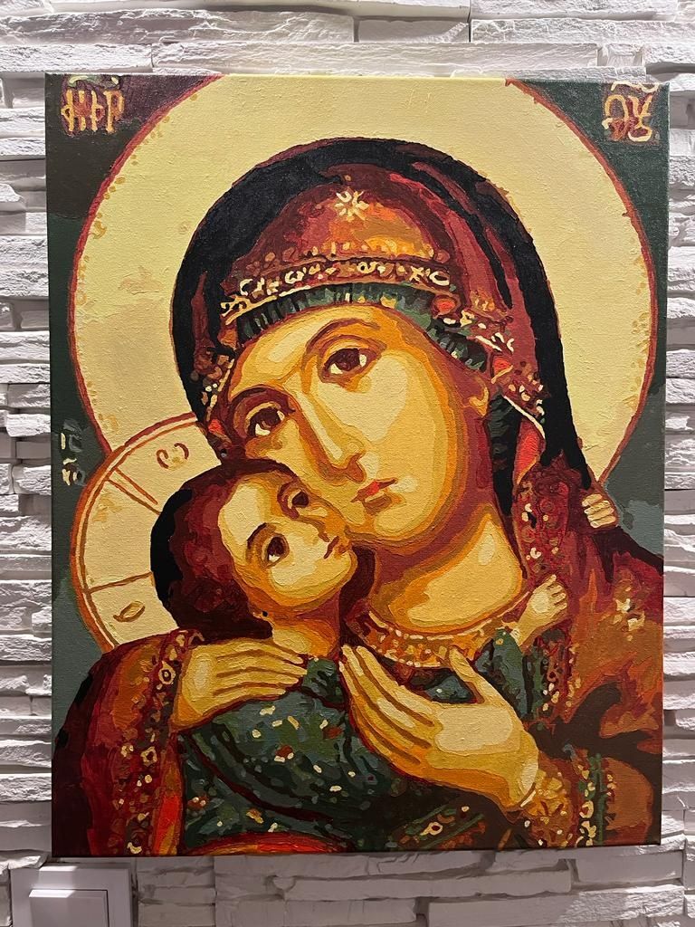 Vând tablou icoană Fecioara Maria cu Pruncul Isus