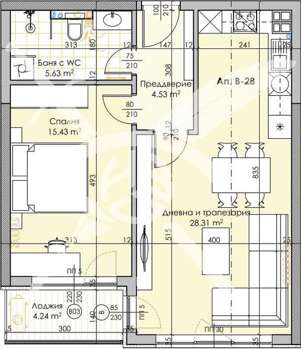 Двустаен апартамент в Кършияка 441 - 15670